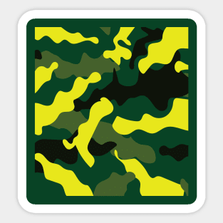 British Racing Green Yellow Camouflage Pattern Sticker